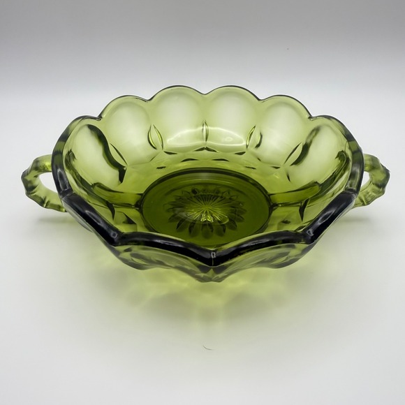 Anchor Hocking Other - Anchor Hocking Fairfield Nappy Dish 7in Avocado Green Glass Vintage